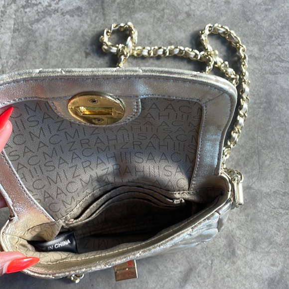 Isaac Mizrahi gold mini bag w/ braided chain strap - Picture 3 of 4